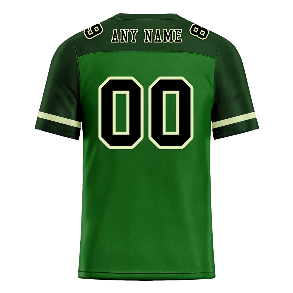 Custom Green Raglan Sleeves Black Personalized Authentic Football Jersey FBJ02-bc0f0ba