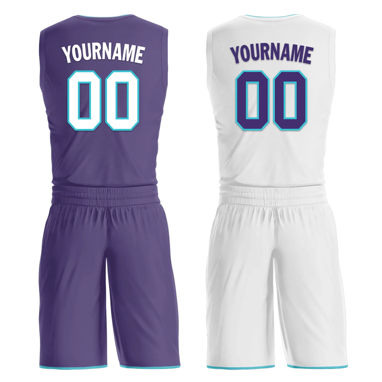 Custom Purple White Classic Style Reversible Basketball Uniform Personalized BBJR-D017014
