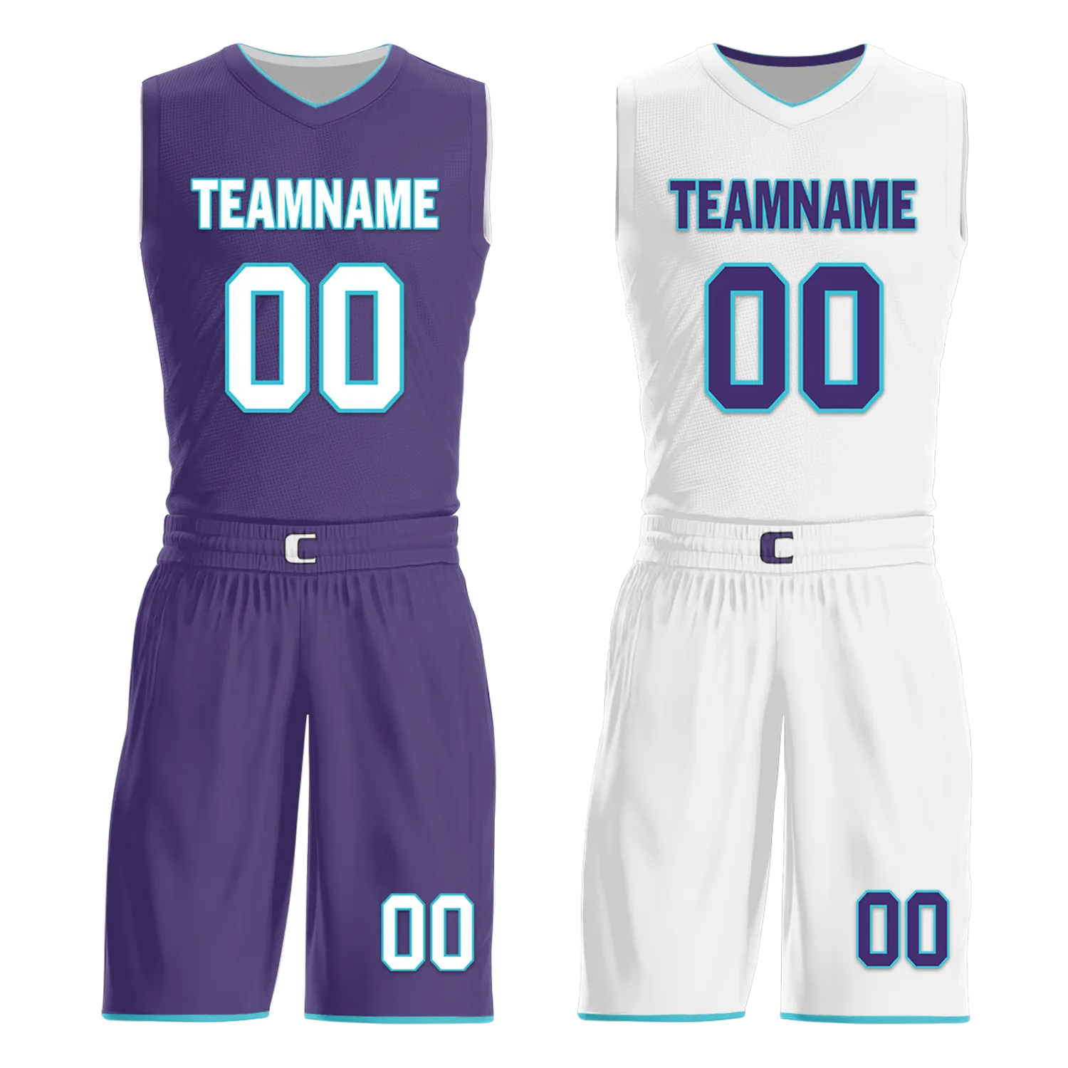 Custom Purple White Classic Style Reversible Basketball Uniform Personalized BBJR-D017014