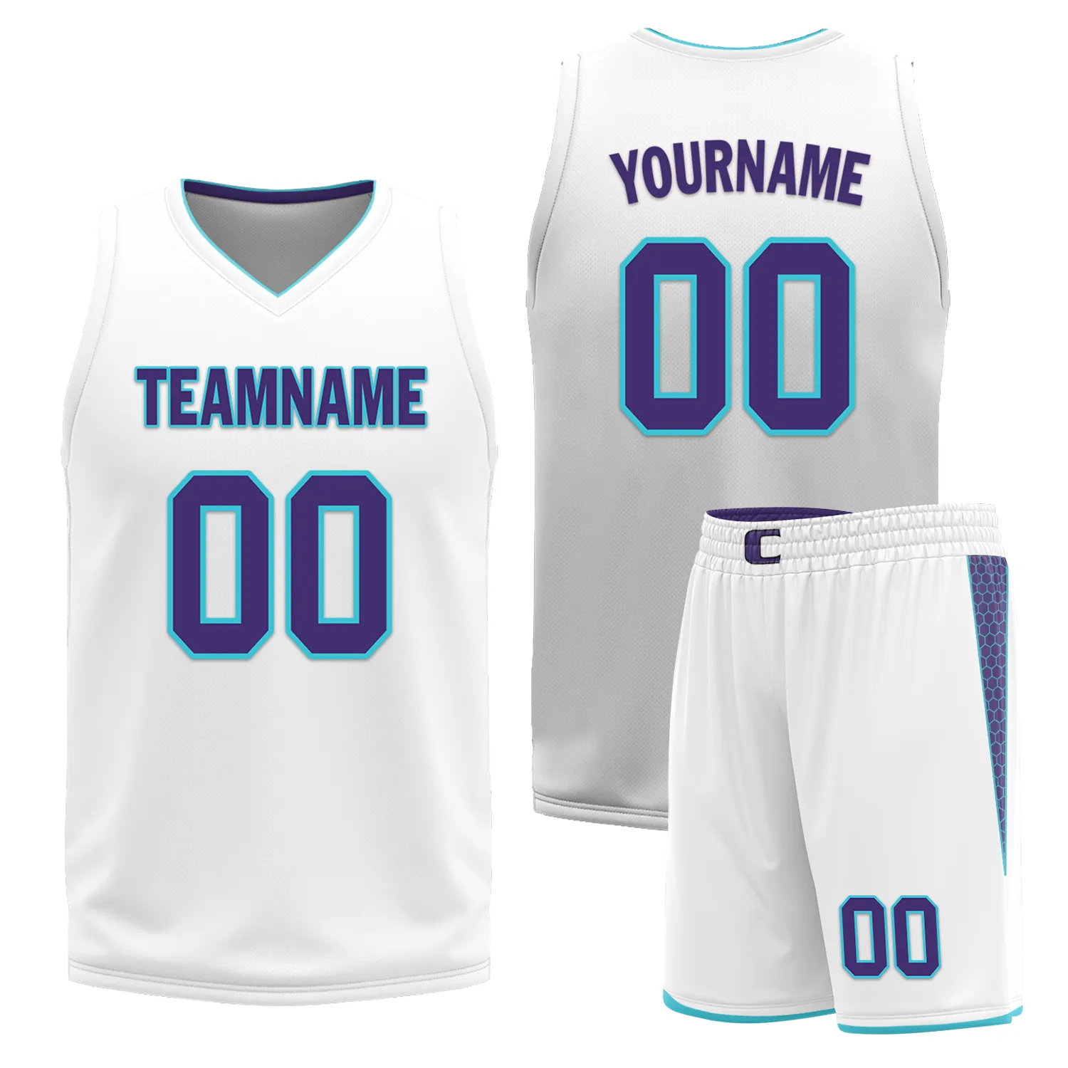 Custom Purple White Classic Style Reversible Basketball Uniform Personalized BBJR-D017014