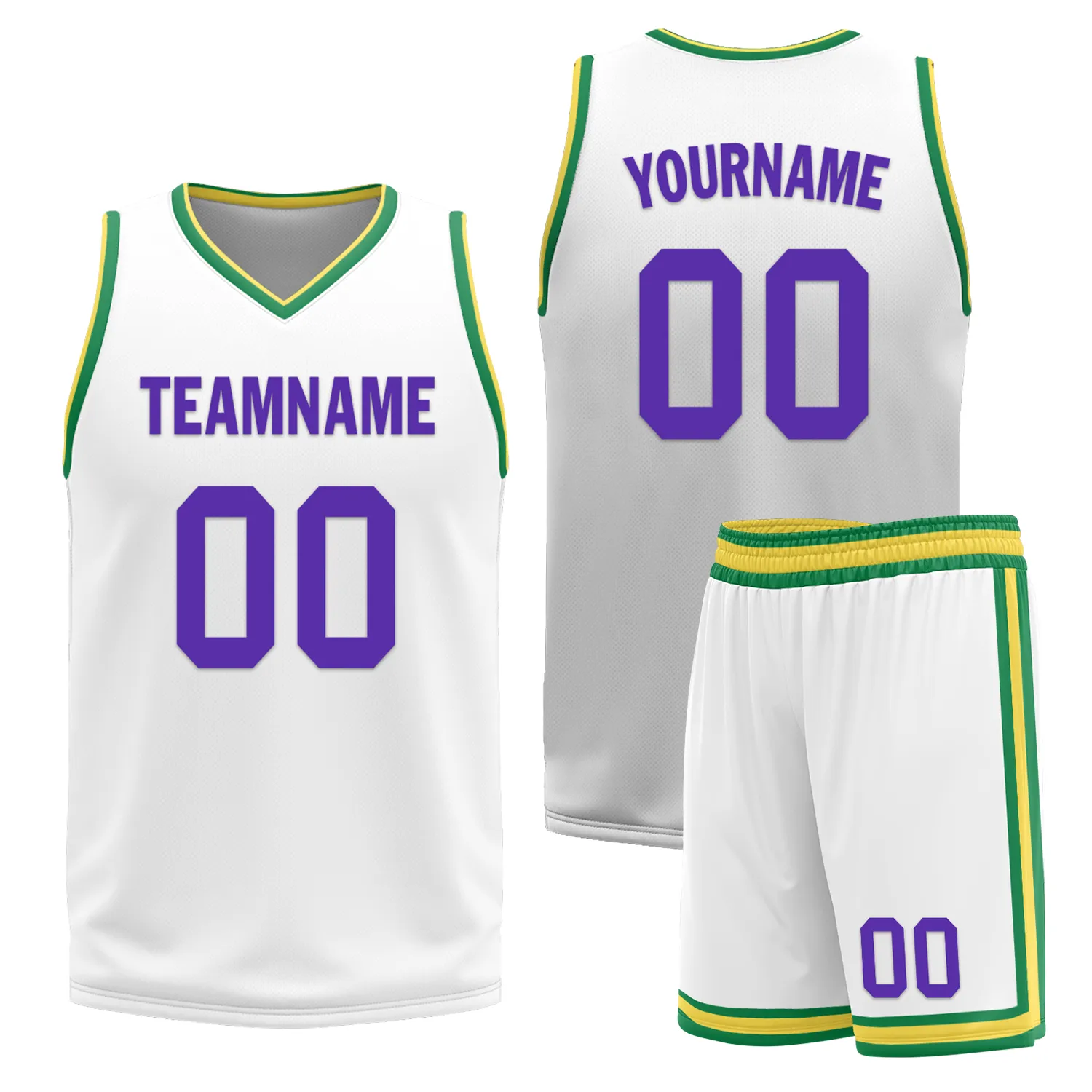 Custom Purple White Classic Style Reversible Basketball Uniform Personalized BBJR-D017047
