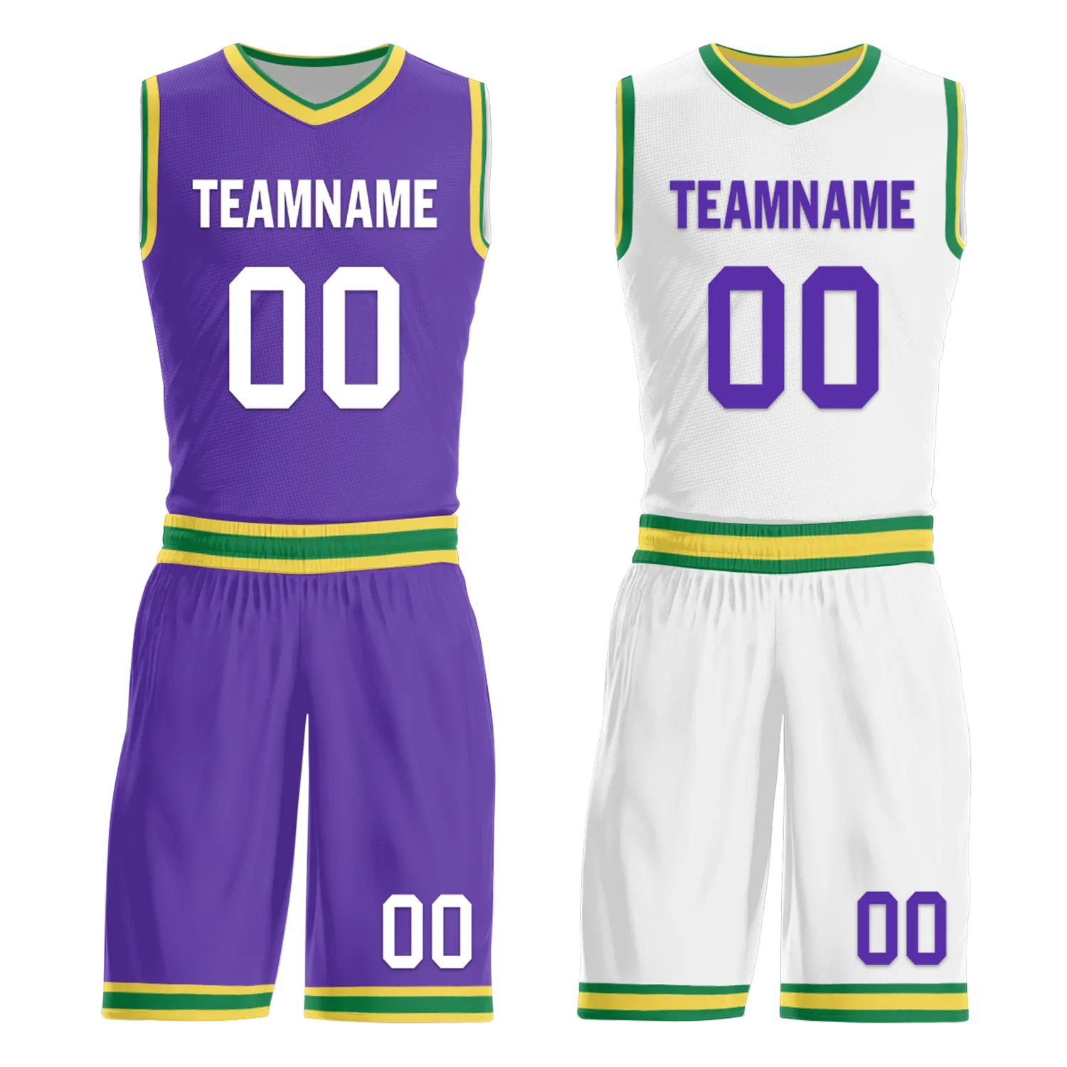 Custom Purple White Classic Style Reversible Basketball Uniform Personalized BBJR-D017047