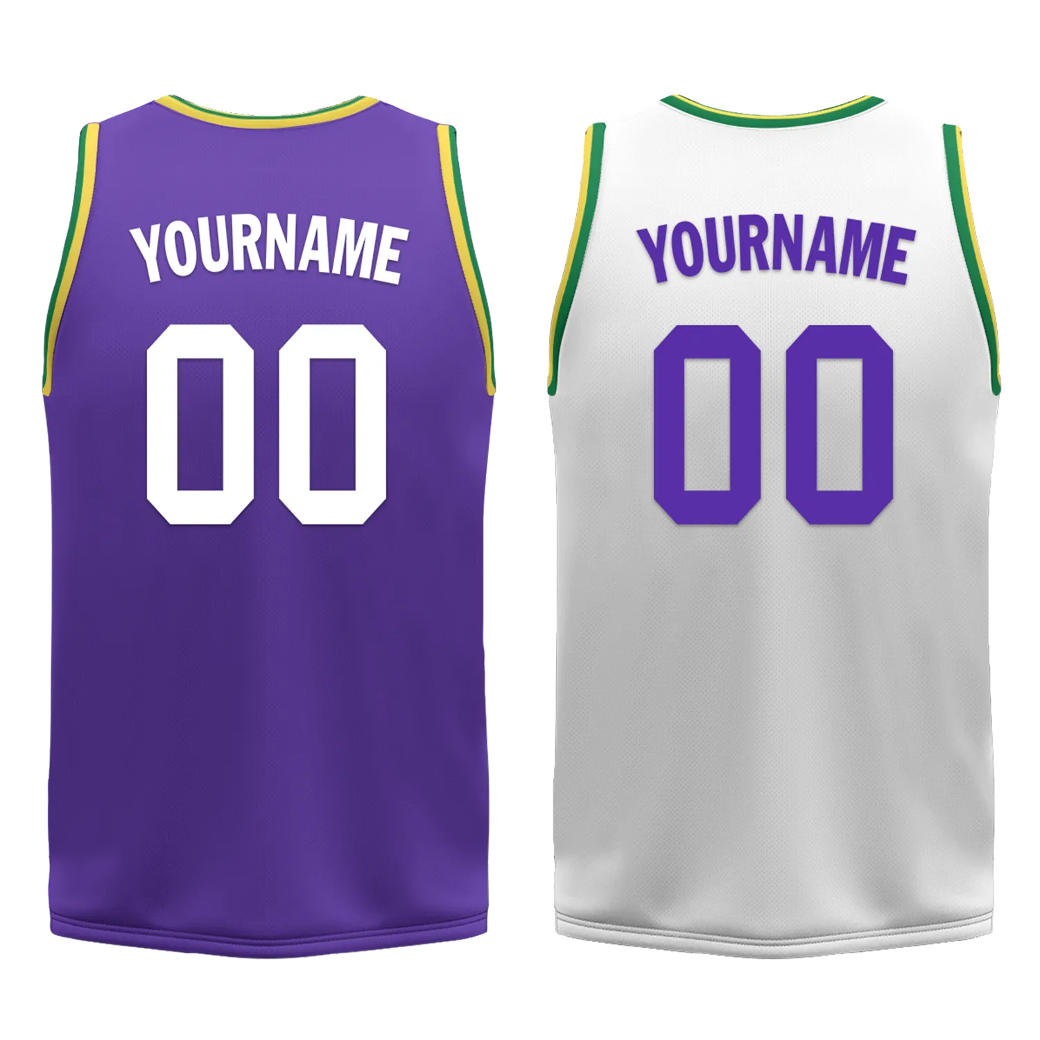Custom Purple White Classic Style Reversible Basketball Uniform Personalized BBJR-D017047