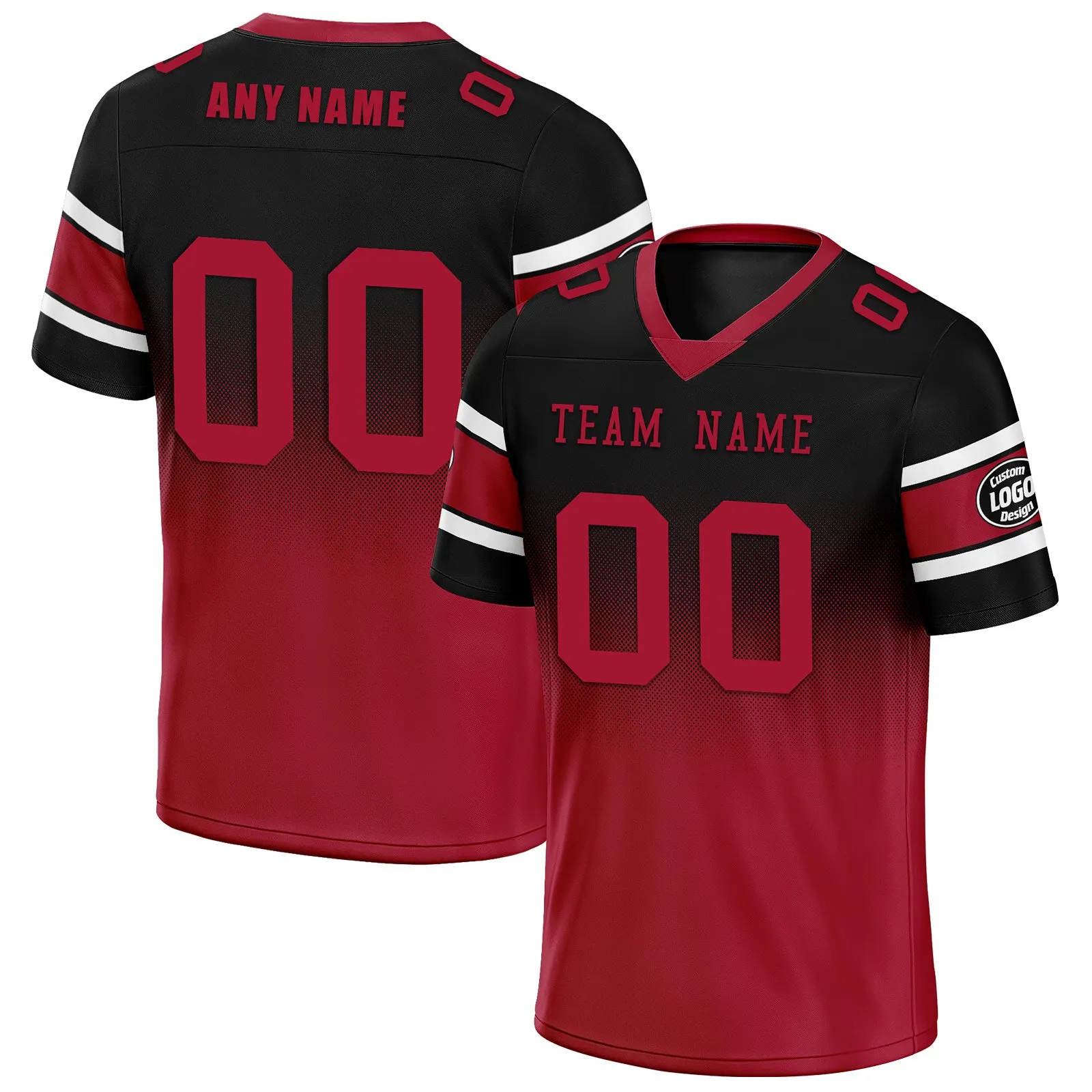 Custom Red Black Atlanta Personalized Authentic Football Jersey FBJ02-D020249-3