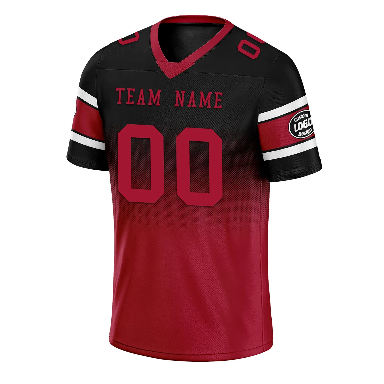 Custom Red Black Atlanta Personalized Authentic Football Jersey FBJ02-D020249-3
