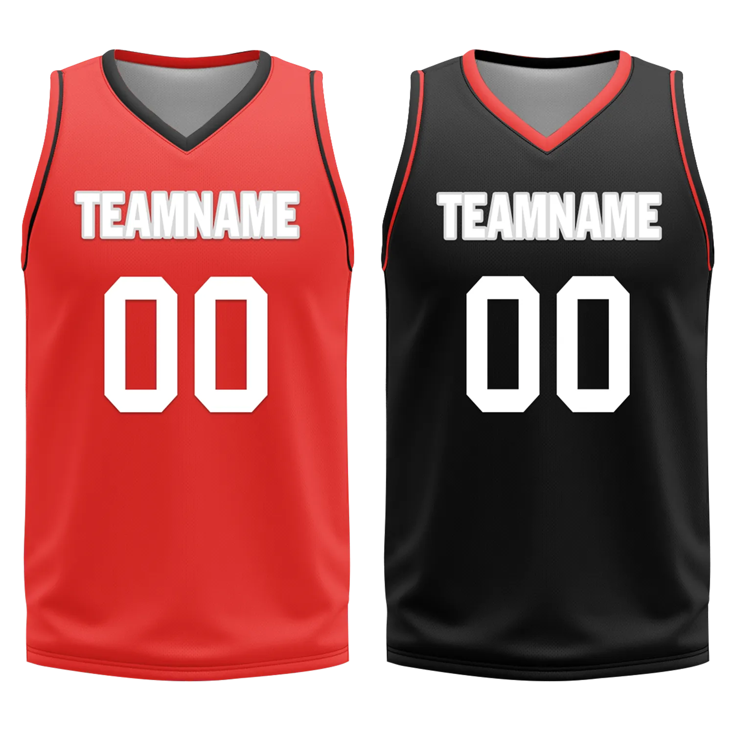 Custom Red Black Classic Style Reversible Basketball Uniform Personalized BBJR-D017042