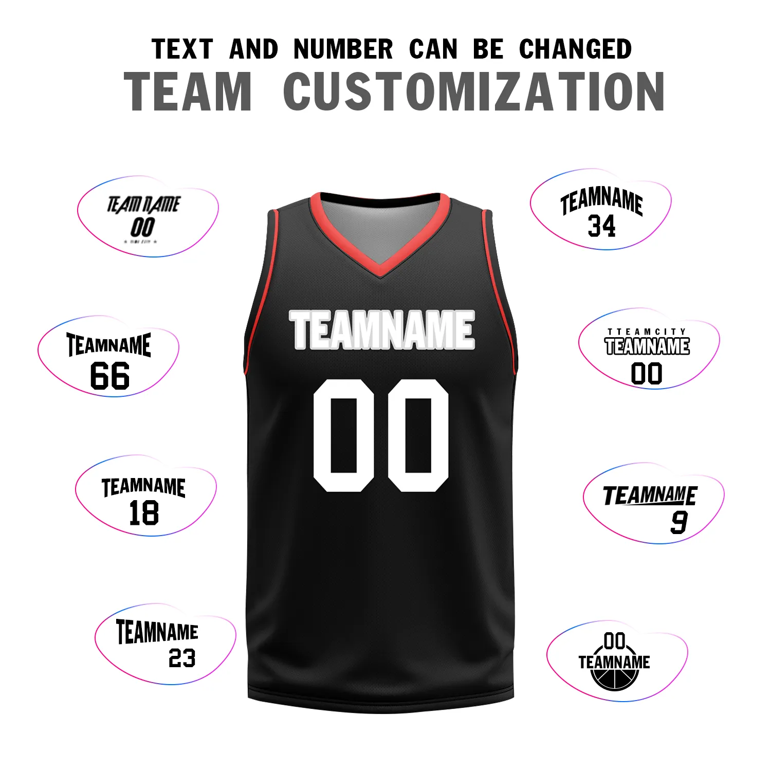 Custom Red Black Classic Style Reversible Basketball Uniform Personalized BBJR-D017042