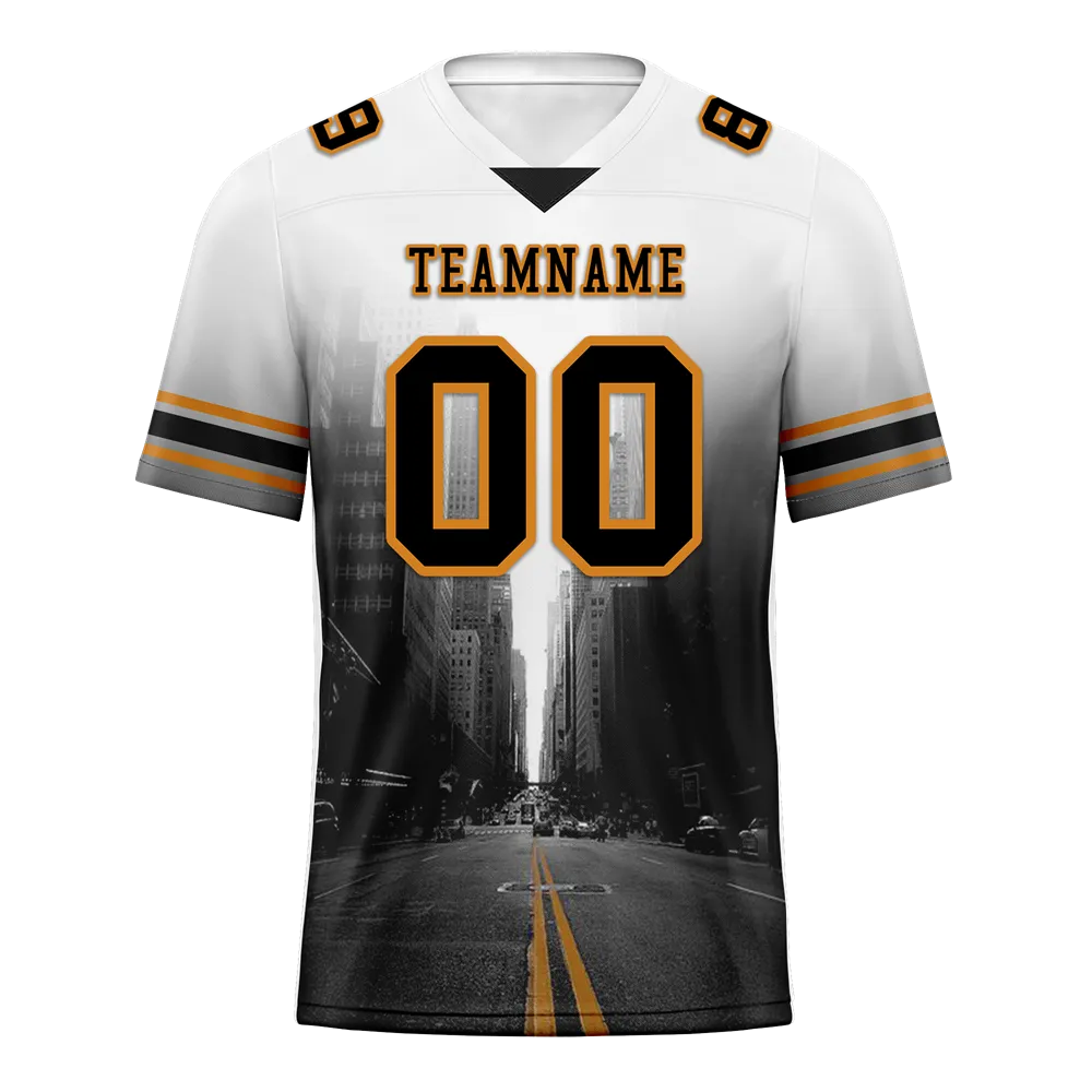 Custom White Black Graffiti Pattern Black Personalized Authentic Football Jersey FBJ02-bc0fad9