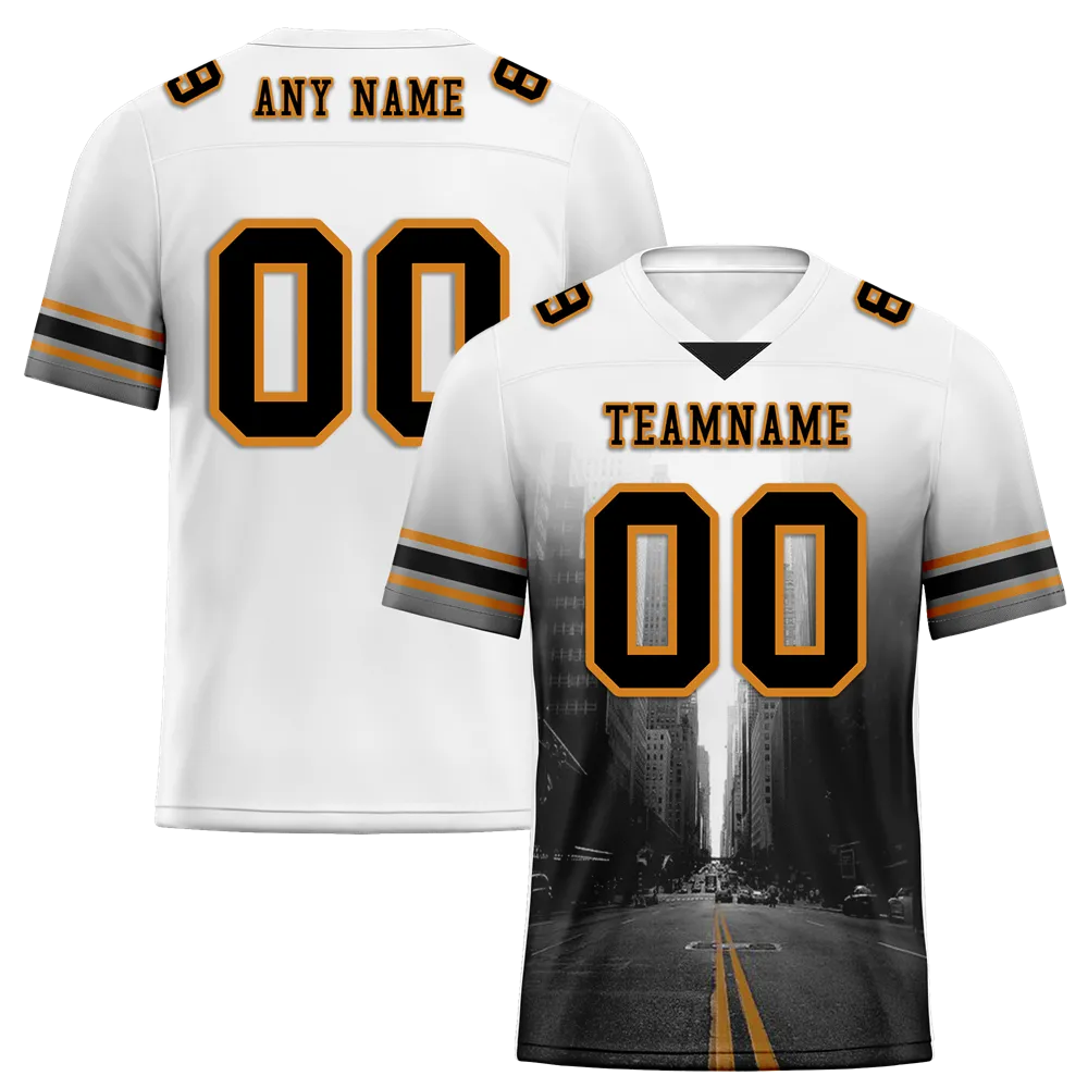 Custom White Black Graffiti Pattern Black Personalized Authentic Football Jersey FBJ02-bc0fad9