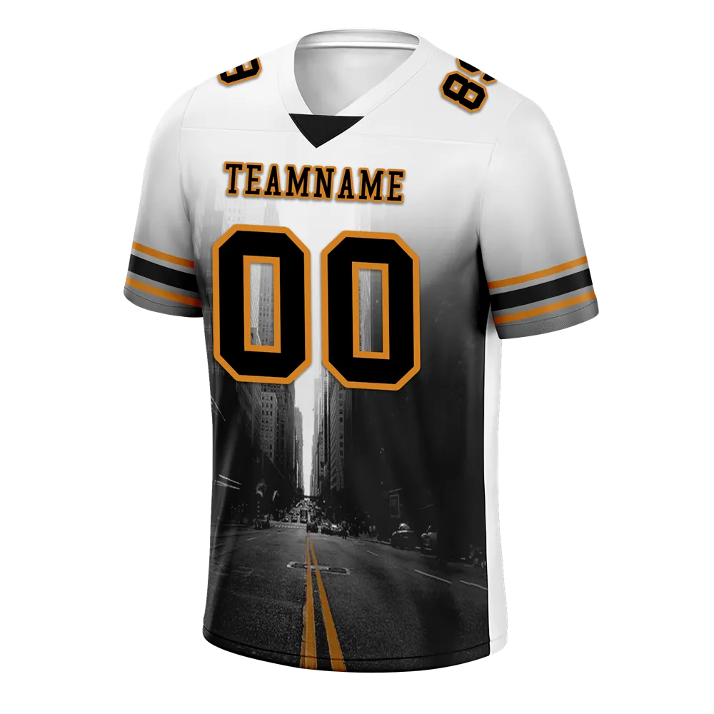 Custom White Black Graffiti Pattern Black Personalized Authentic Football Jersey FBJ02-bc0fad9