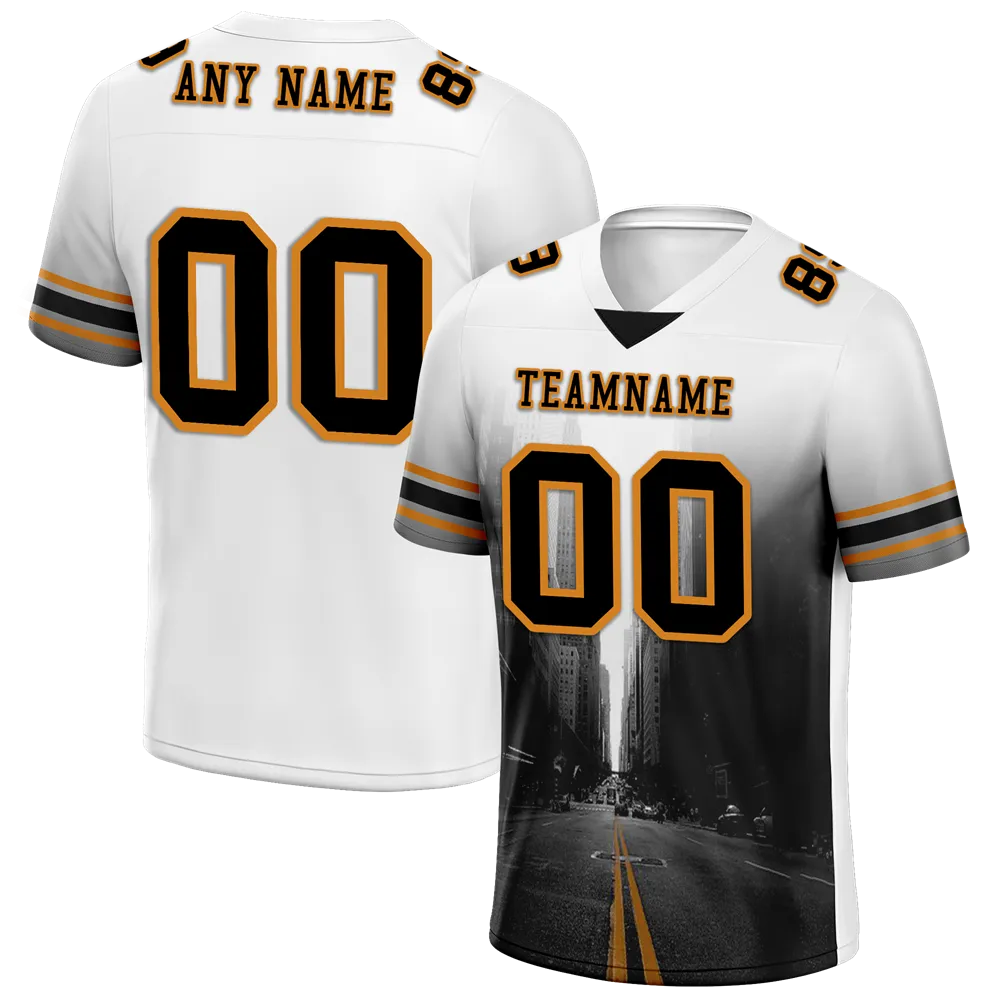 Custom White Black Graffiti Pattern Black Personalized Authentic Football Jersey FBJ02-bc0fad9