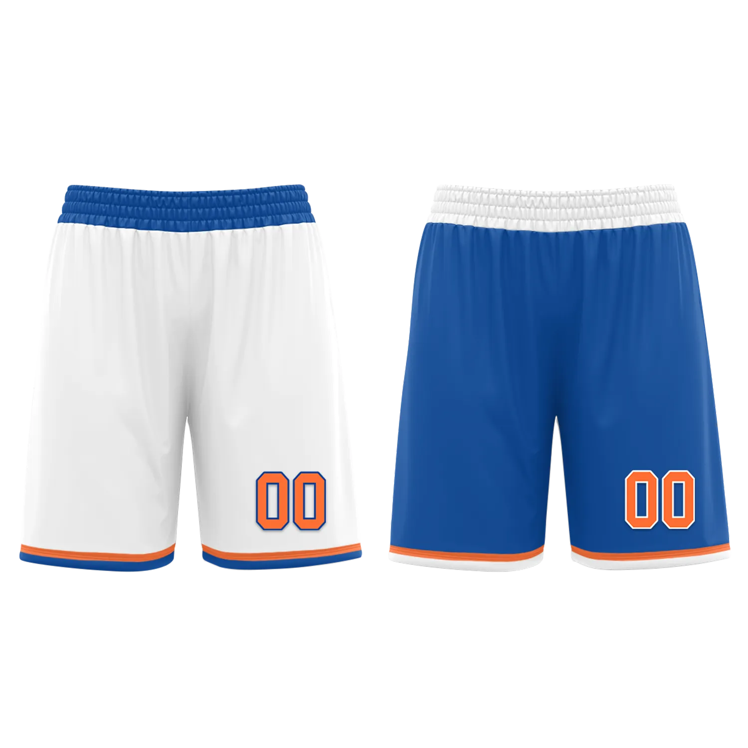 Custom White Blue Classic Style Reversible Basketball Uniform Personalized BBJR-D017016