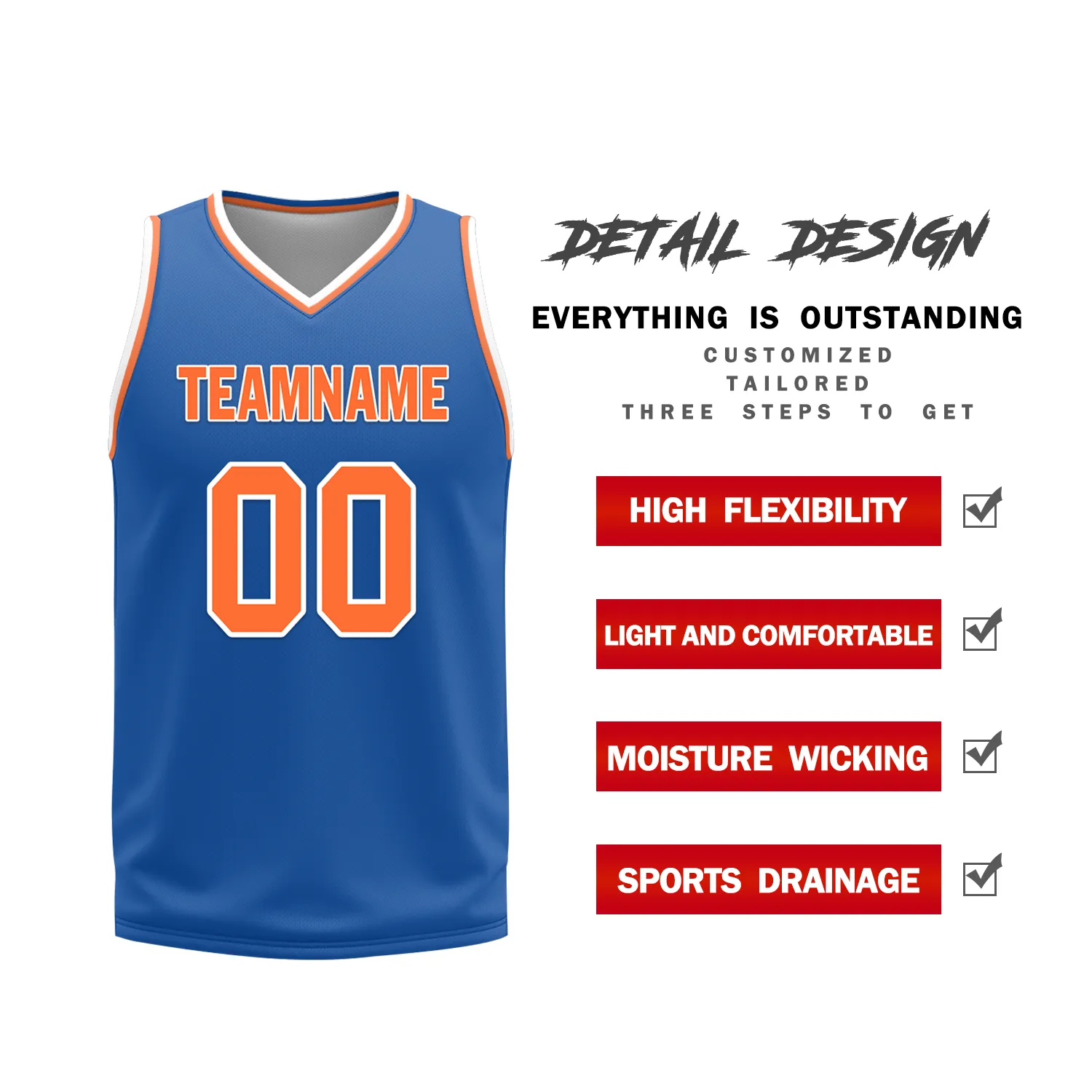 Custom White Blue Classic Style Reversible Basketball Uniform Personalized BBJR-D017016