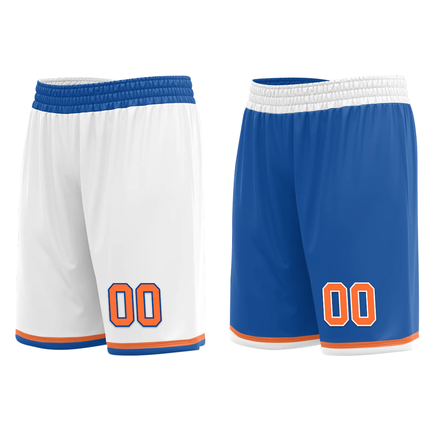Custom White Blue Classic Style Reversible Basketball Uniform Personalized BBJR-D017016