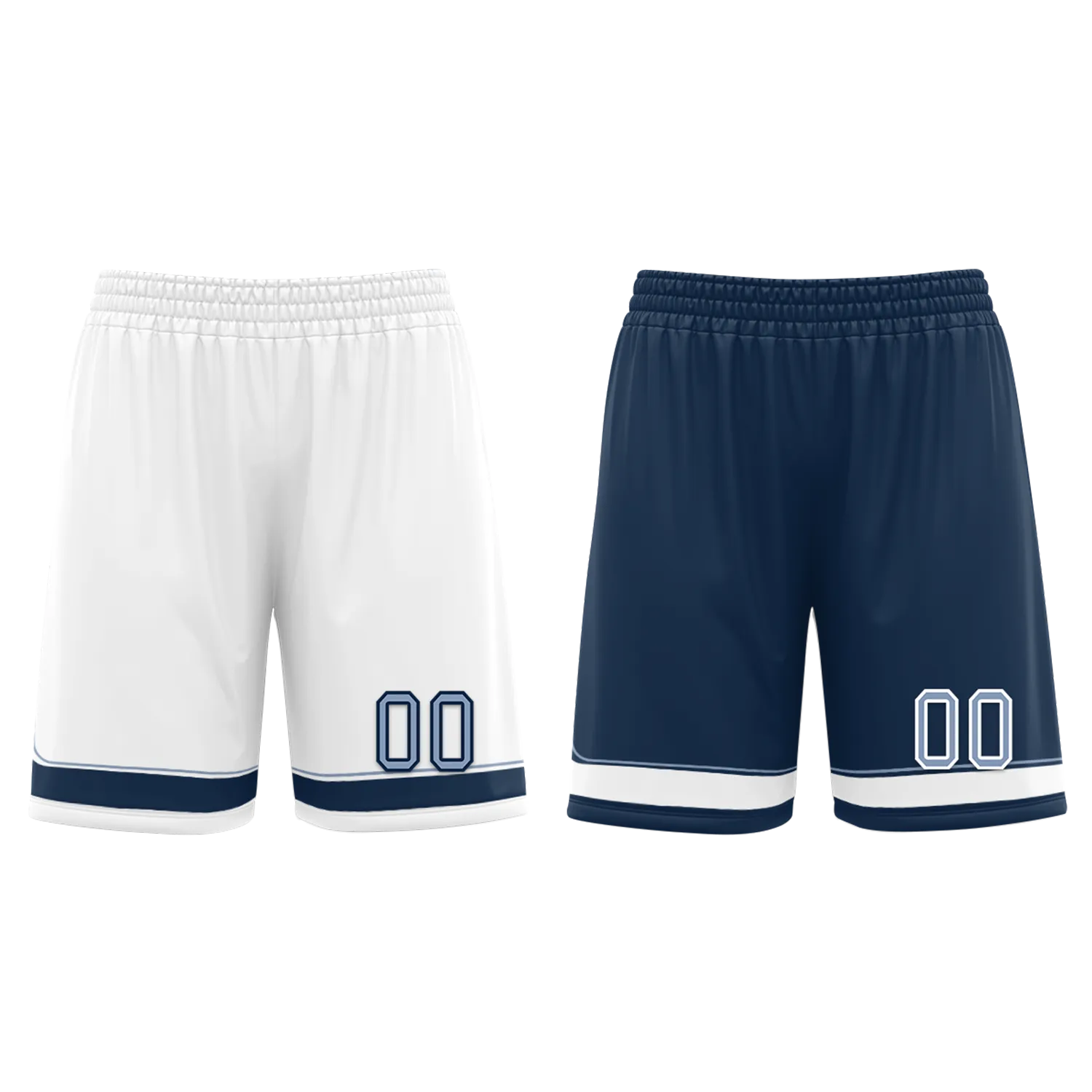 Custom White Blue Classic Style Reversible Basketball Uniform Personalized BBJR-D017043