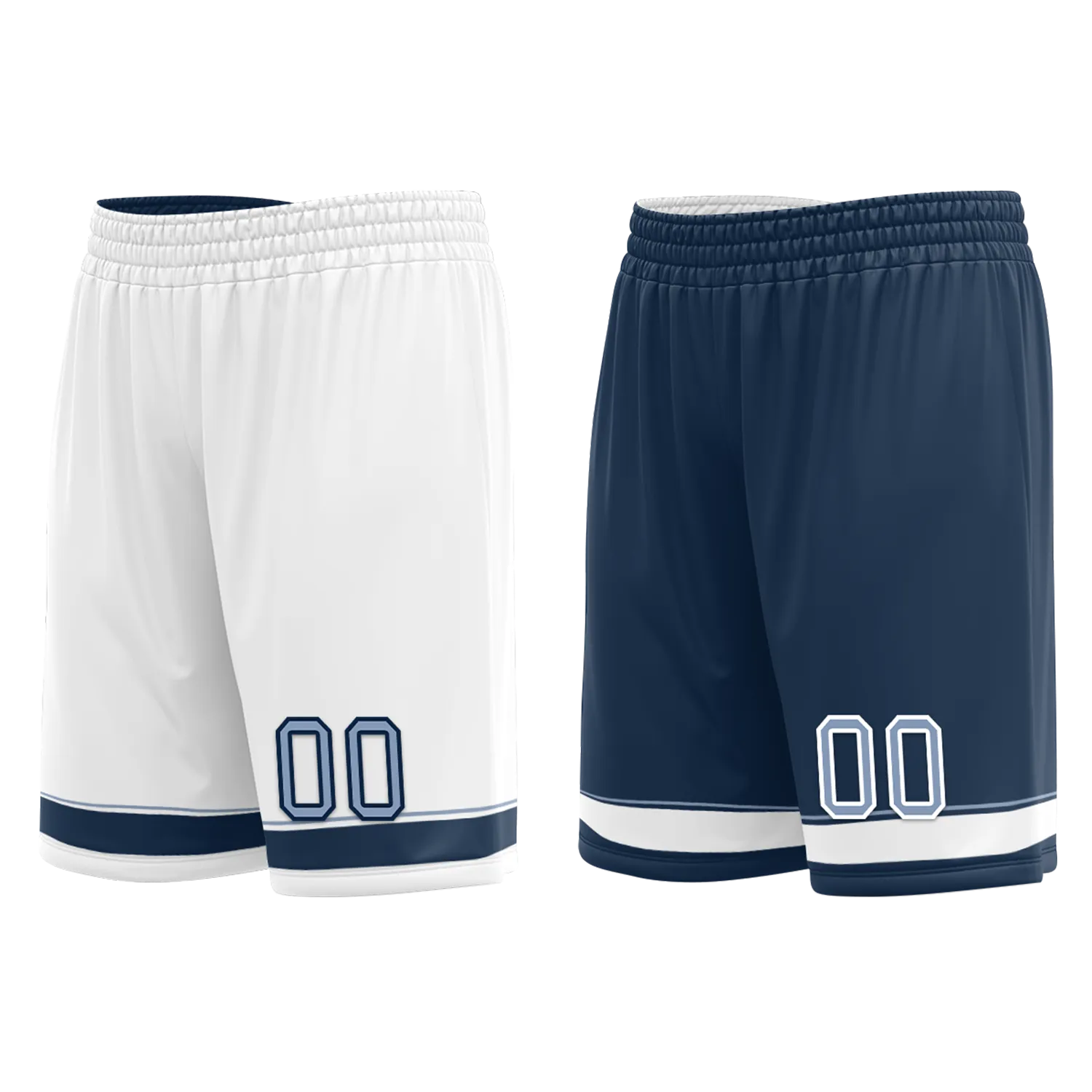 Custom White Blue Classic Style Reversible Basketball Uniform Personalized BBJR-D017043