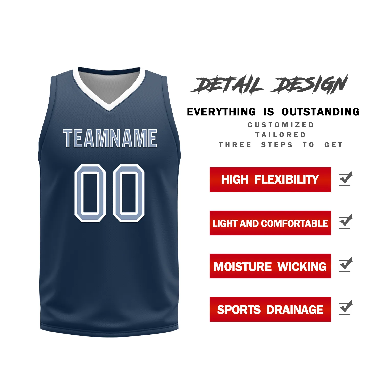 Custom White Blue Classic Style Reversible Basketball Uniform Personalized BBJR-D017043