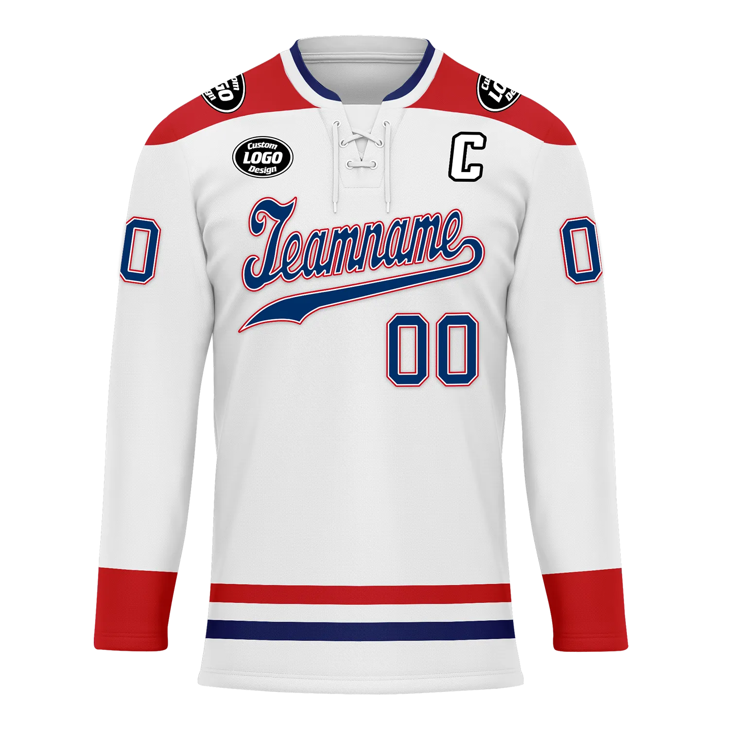 Custom White Red Personalized Hockey Jersey HCKJ01-D0a70a8