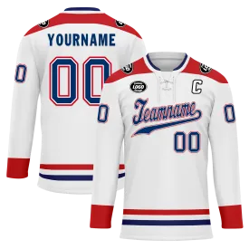 Custom White Red Personalized Hockey Jersey HCKJ01-D0a70a8
