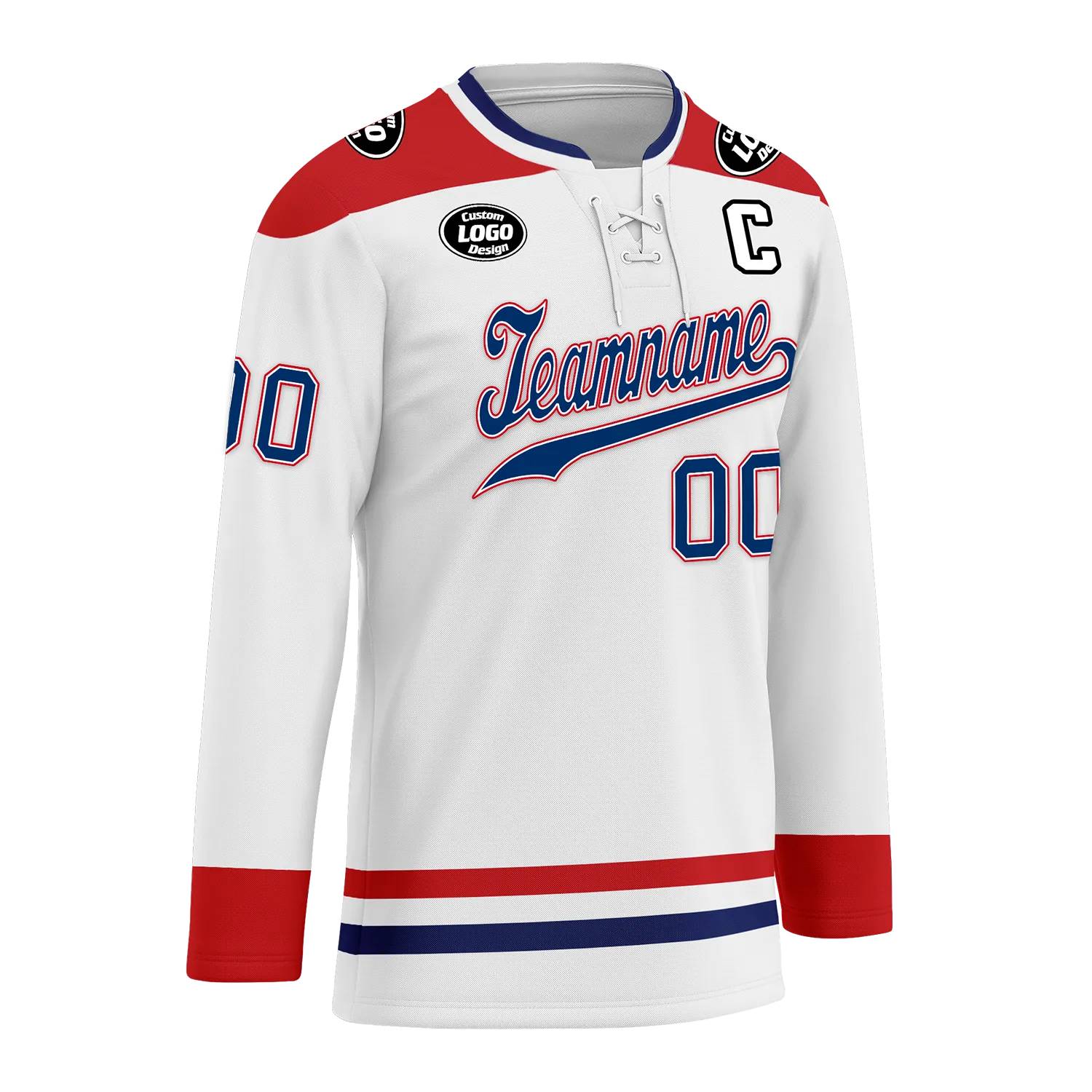 Custom White Red Personalized Hockey Jersey HCKJ01-D0a70a8