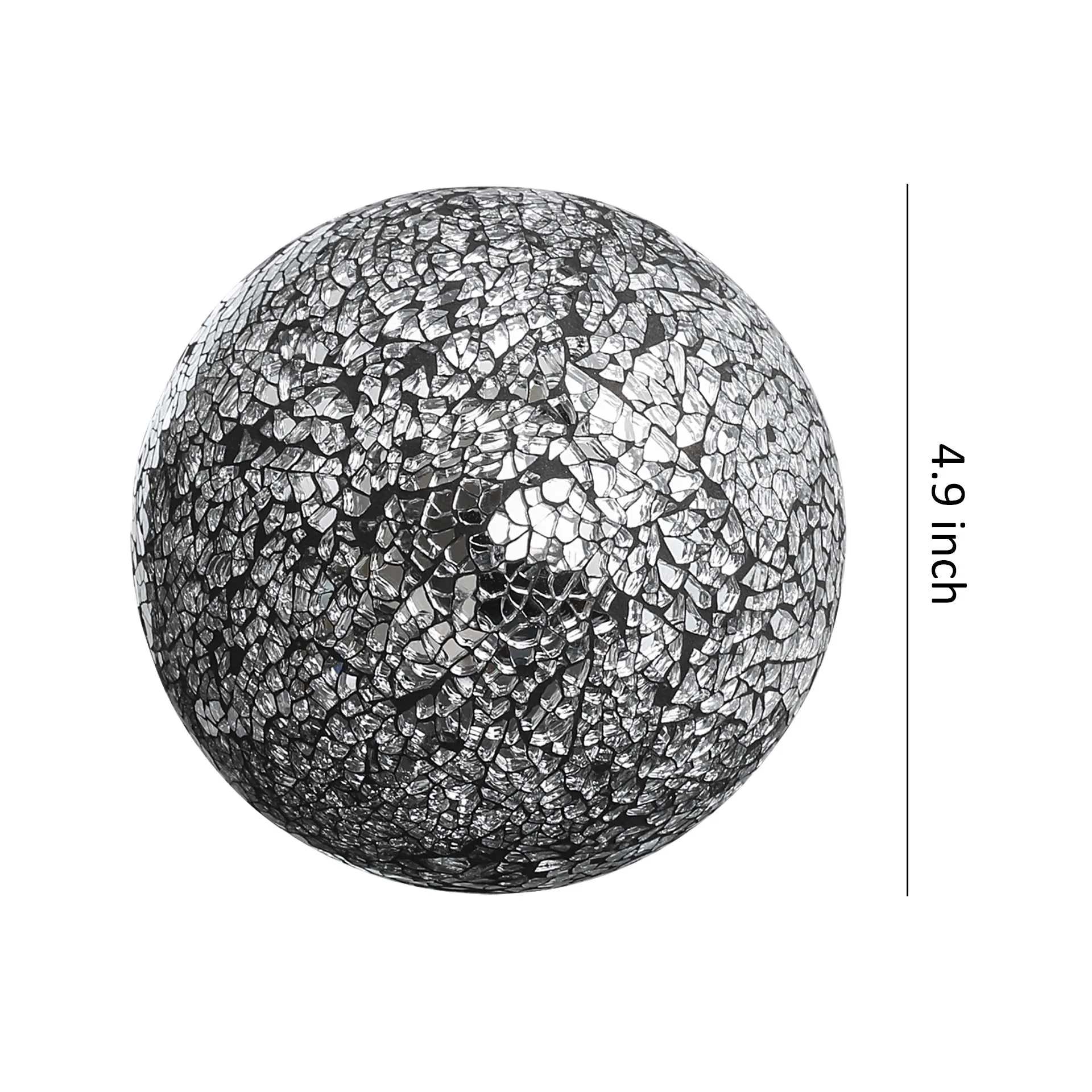 Decorative Balls Set of 3 Glass Mosaic Sphere Dia 5" (Gold