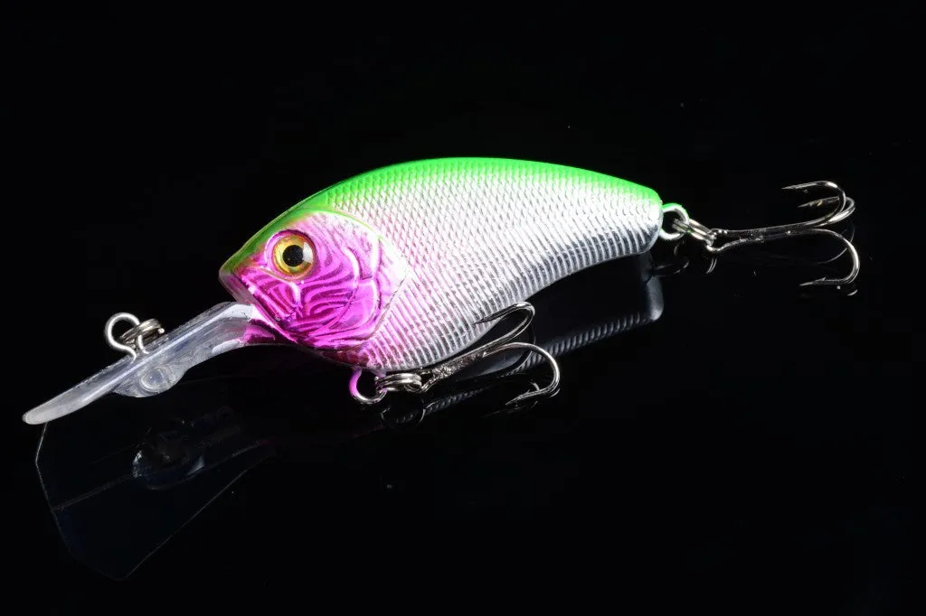 Durable 9cm Popper Crank Bait Fishing Lures Set, 7x