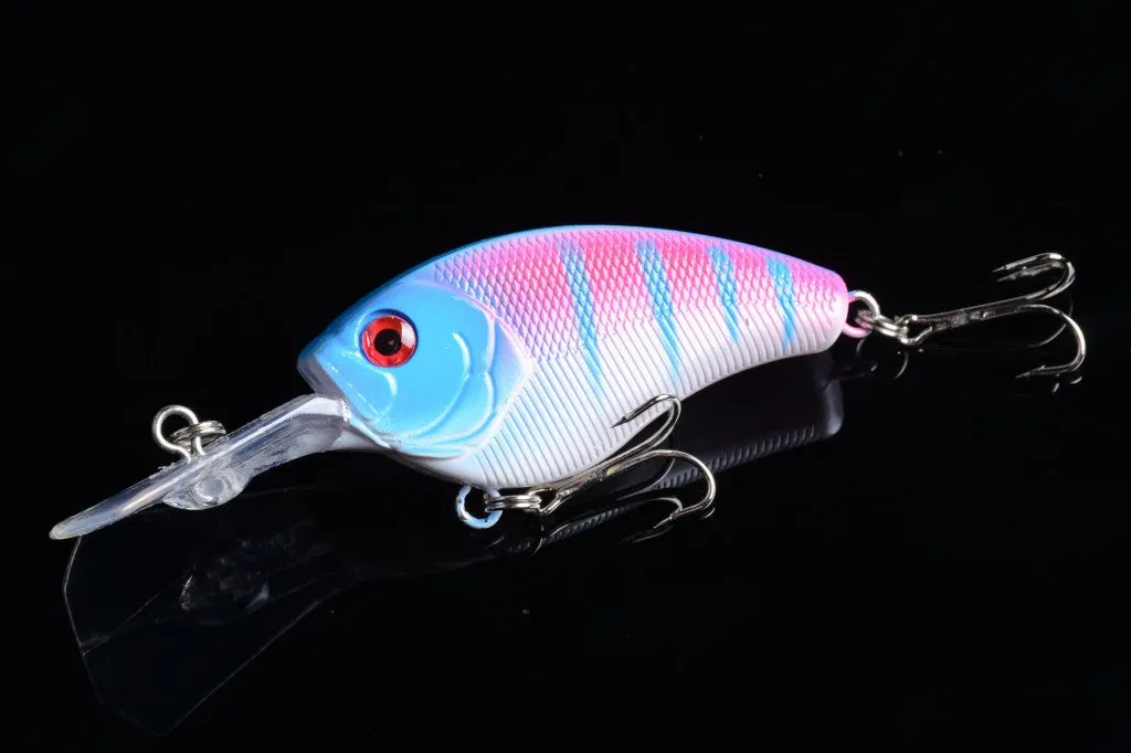 Durable 9cm Popper Crank Bait Fishing Lures Set, 7x