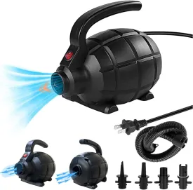 Electric Airpump for Inflatable Tumble Track Gymnastics Mat, Air Roller Barrel, Swimming Ring, Bed, Pool Toy, Inflatables Raft Boat Electric Pump with 4 NozzlesAC 110-120V500W