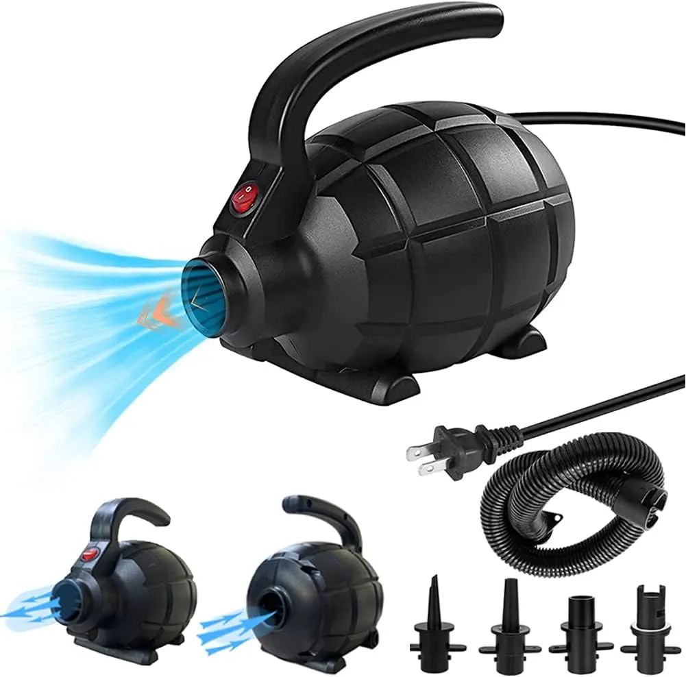 Electric Airpump for Inflatable Tumble Track Gymnastics Mat, Air Roller Barrel, Swimming Ring, Bed, Pool Toy, Inflatables Raft Boat Electric Pump with 4 NozzlesAC 110-120V500W