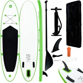 Enjoy Water Adventures with Inflatable Stand Up Paddle Board Set, Lightweight, Easy to Carry, for Surfing and Water Activities, Green