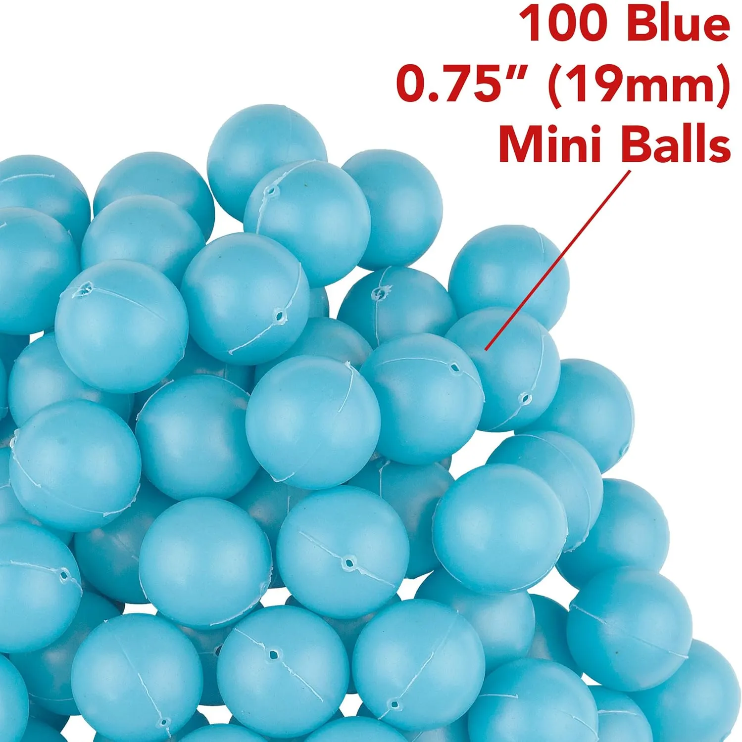 Fairly Odd Novelties 3/4" Mini Ping Pong/Table Tennis/Beer Pong Round Balls (100 Pack), 19mm, Blue
