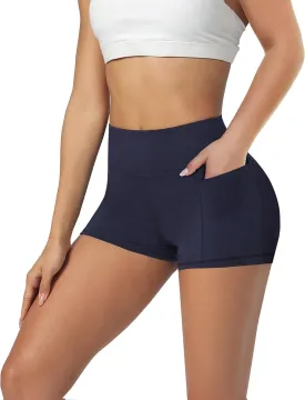 GAYHAY Biker Shorts for Women with Pockets - 8"/5"/3" Booty High Waisted Black Spandex Volleyball Short for Workout Yoga