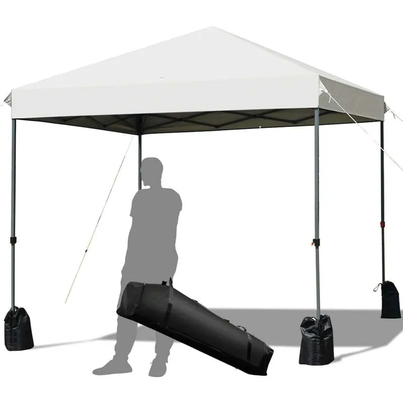 GrandShoppersHub  8’ x 8' Outdoor Pop up Canopy Tent Instant Shelter Canopy with Roller Bag & 4 Sand Bags