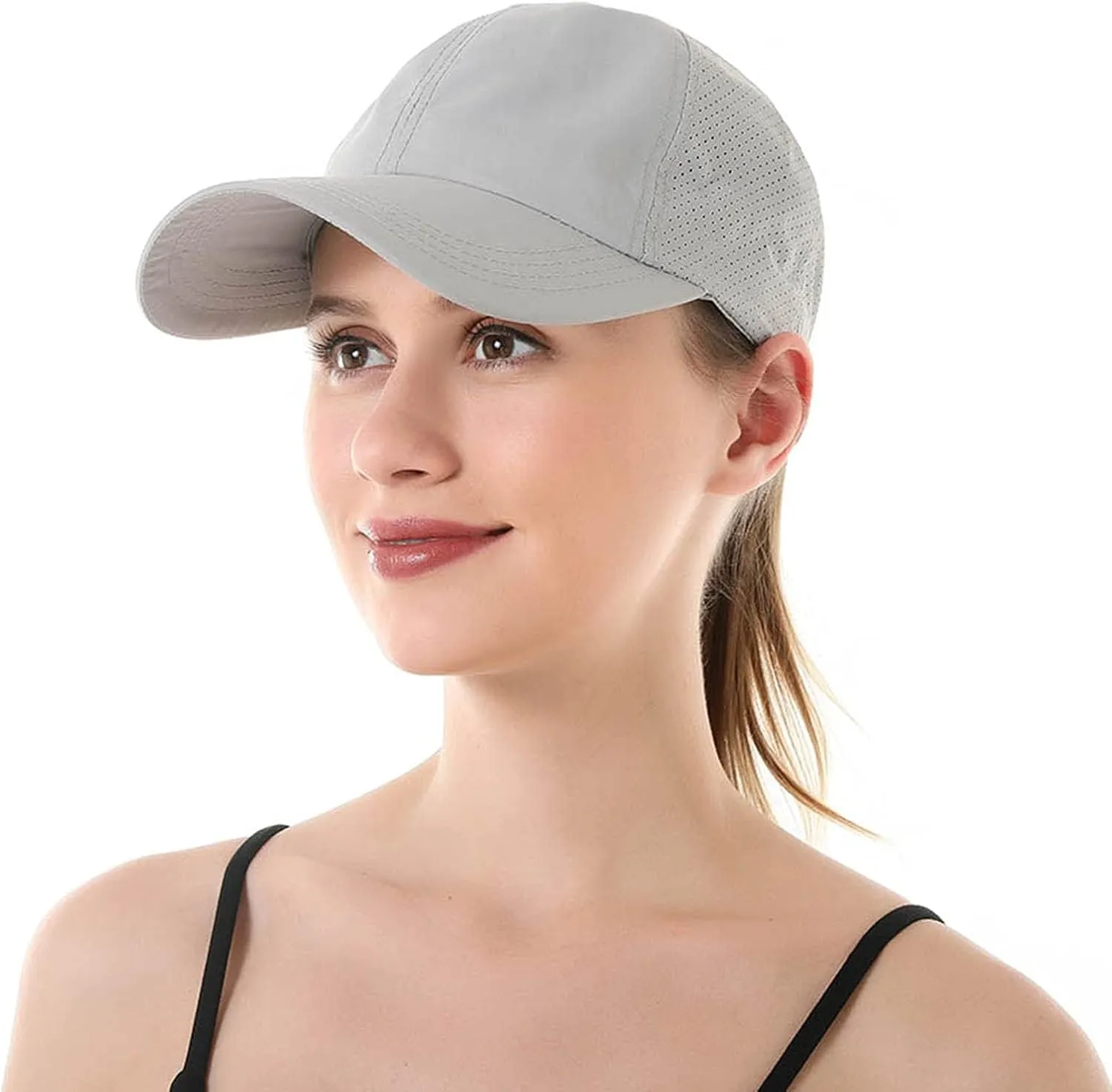 HGGE Womens Criss Cross Ponytail Baseball Cap Adjustable High Messy Bun Ponycap Quick Drying Hat