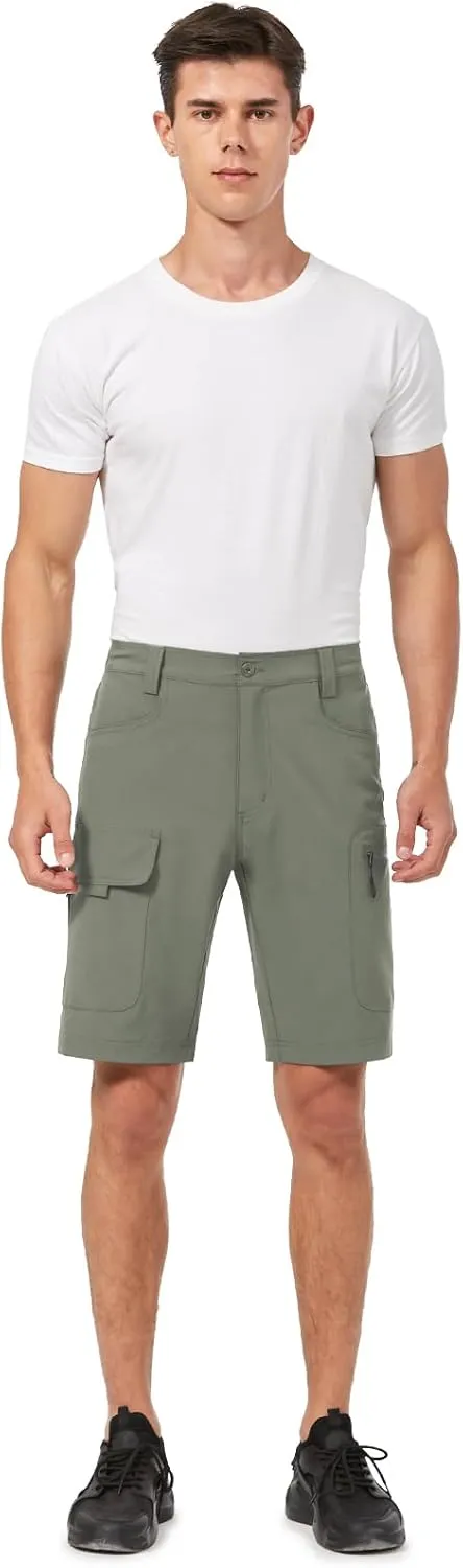 Hiauspor Men's Hiking Cargo Shorts 9"/10" Quick Dry Lightweight Waterproof for Golf Tactical Fishing Casual with 6 Pockets