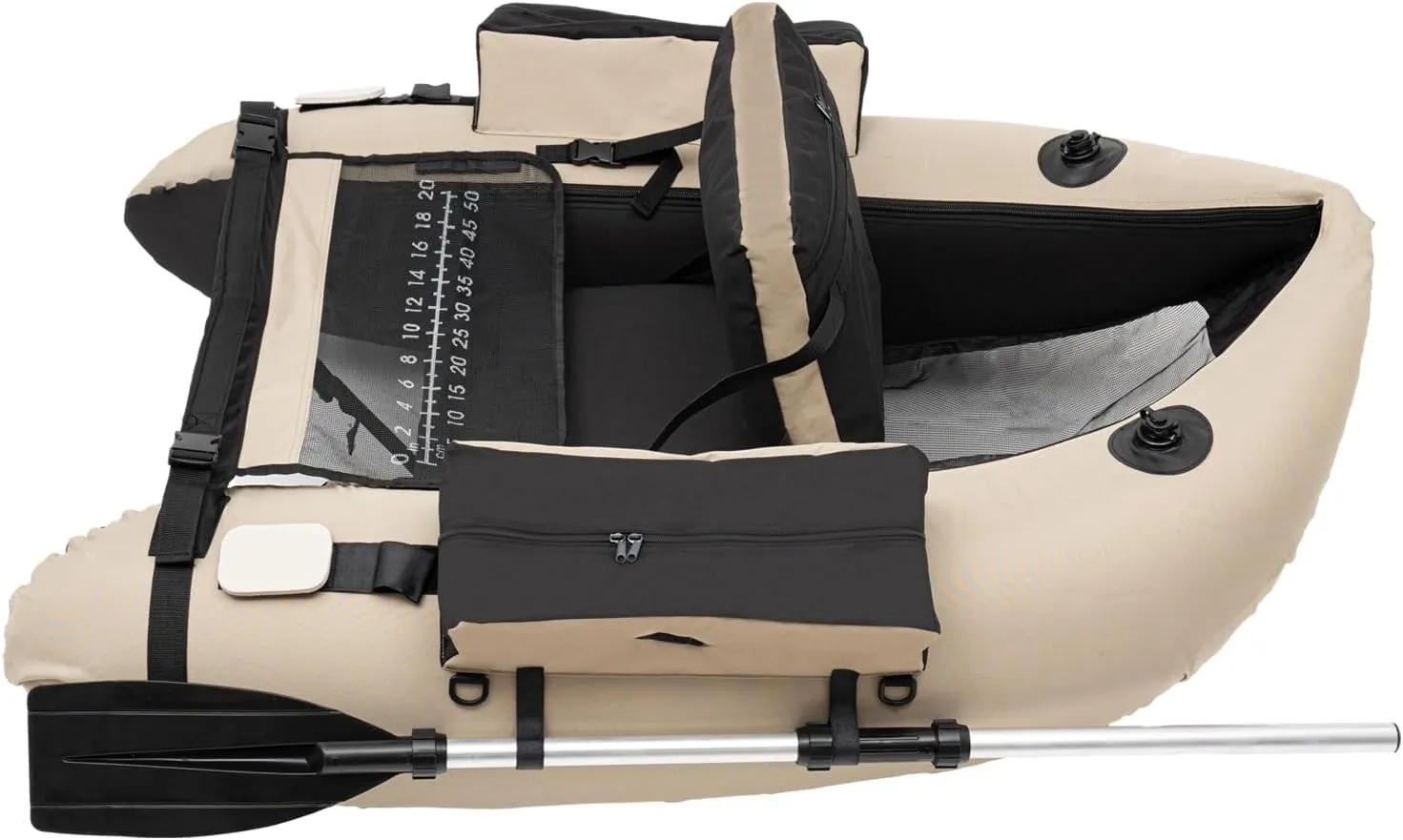 Inflatable Boat, Inflatable Fishing Boat, Portable Boat Raft Kayak with Accessories Pole Holders Cushions Grab Line Outdoor Fishing Boat for Adults, Kids