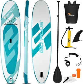 Inflatable Stand Up Paddle Board, Lightweight Surfboard Body Board with Non-Slip Deck, Adjustable Paddle, Wrist Leash, Removable Fin, Carry Bag