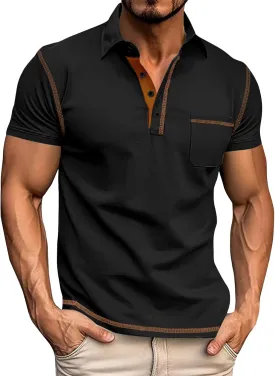 lcyhony Polo Shirts for Men Slim fit Short Sleeve Athletic Golf Shirts Lightweight Comfy Summer Casual T-Shirts with Pocket