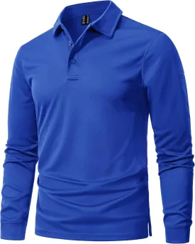 MAGNIVIT Men's Polo Shirts Long Sleeve Quick Dry Performance Shirt Military Tactical Army Combat Polo Shirts