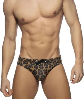 Men's Bikini Swimwear Sexy Low Rise Swimming Briefs with Adjustable Drawstring