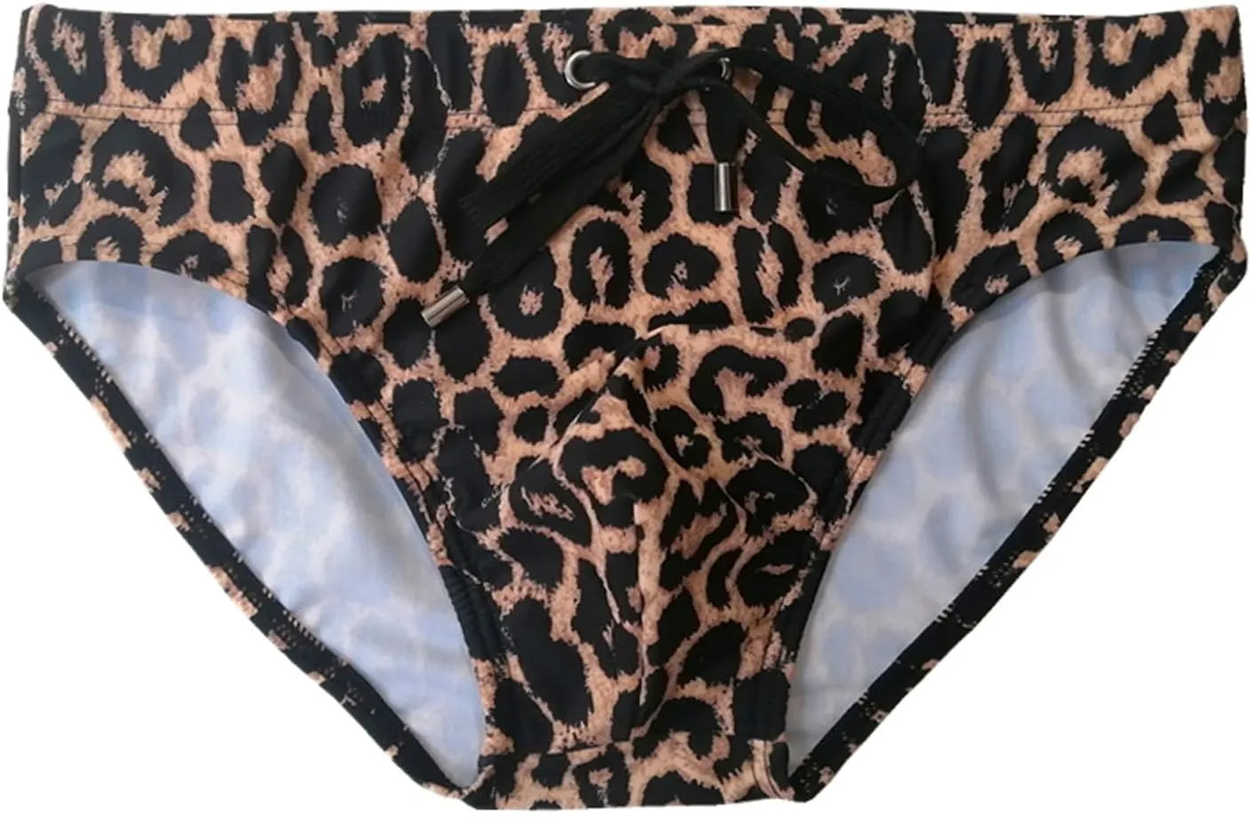 Men's Bikini Swimwear Sexy Low Rise Swimming Briefs with Adjustable Drawstring
