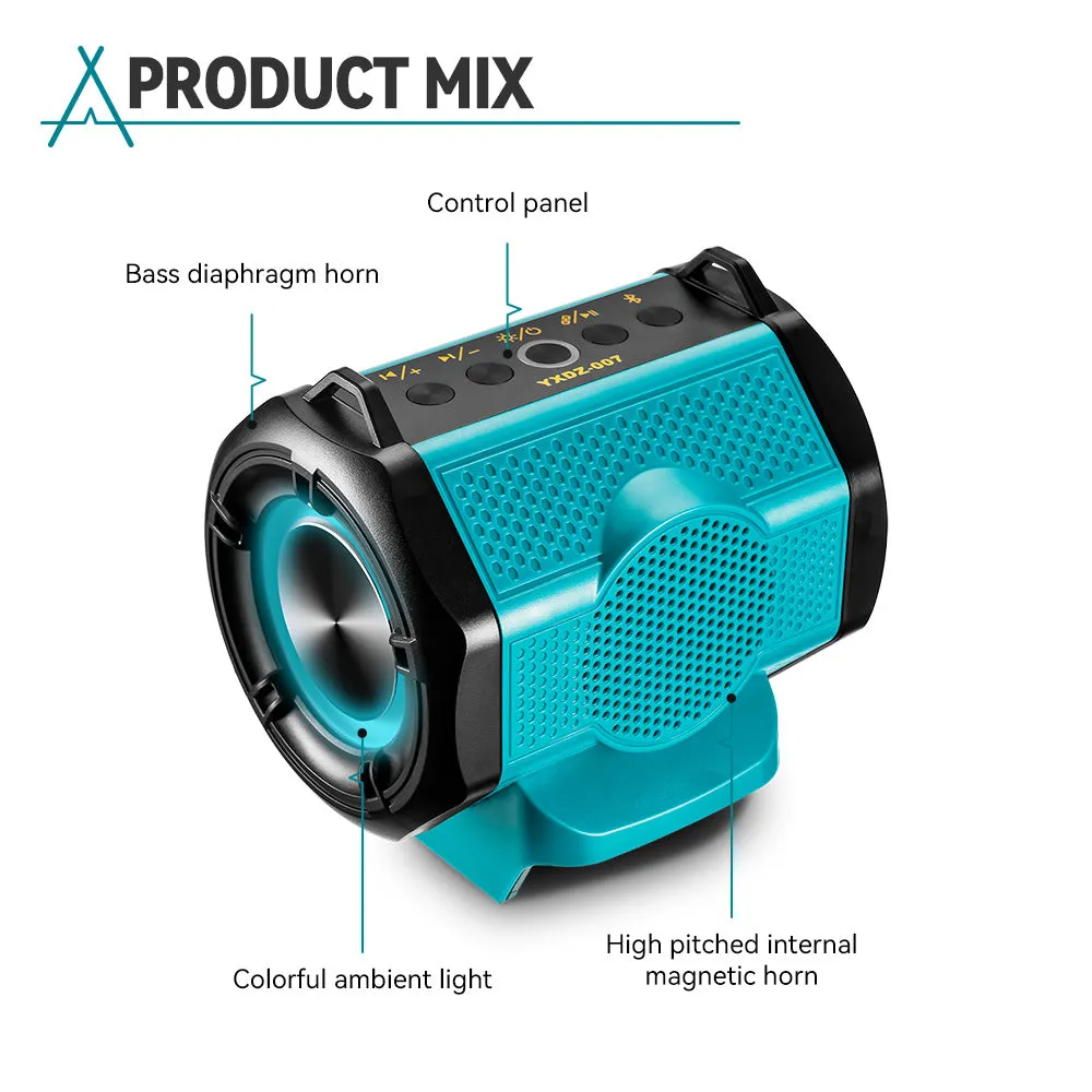 ONEVAN Portable Bluetooth Speaker | For Makita 18V Battery
