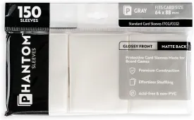 Premium Card Protectors, Glossy Front & Matte Back, 3 Pack 150 Count, Transparent Gray 64 x 88mm for Standard & Trading Card Games