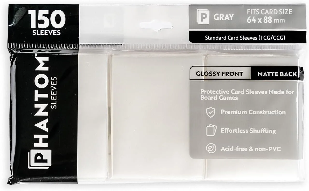 Premium Card Protectors, Glossy Front & Matte Back, 3 Pack 150 Count, Transparent Gray 64 x 88mm for Standard & Trading Card Games