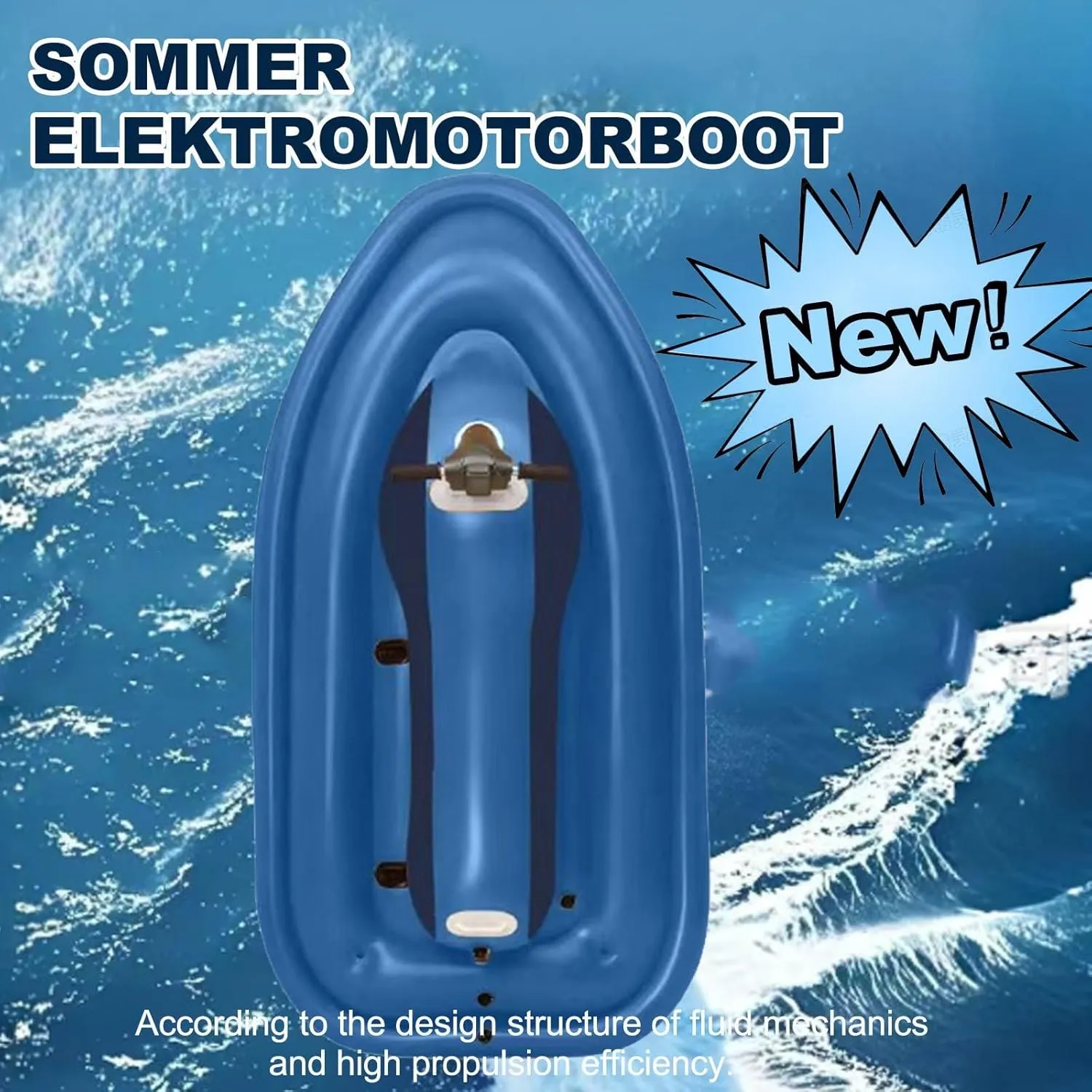 Pro-Grade Inflatable Sup Motor Kit: 500w 10000mah Underwater Scooter(High-Speed),Electric Motor Boat Jet Ski Inflatable Boat(Lightweight Foldable) Diving Kayak/Paddle Board Companion ,Blue