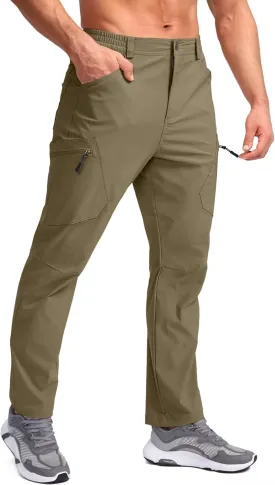 Pudolla Men's Lightweight Hiking Pants with 7 Pockets Quick Dry Water Resistant Fishing Travel Pants
