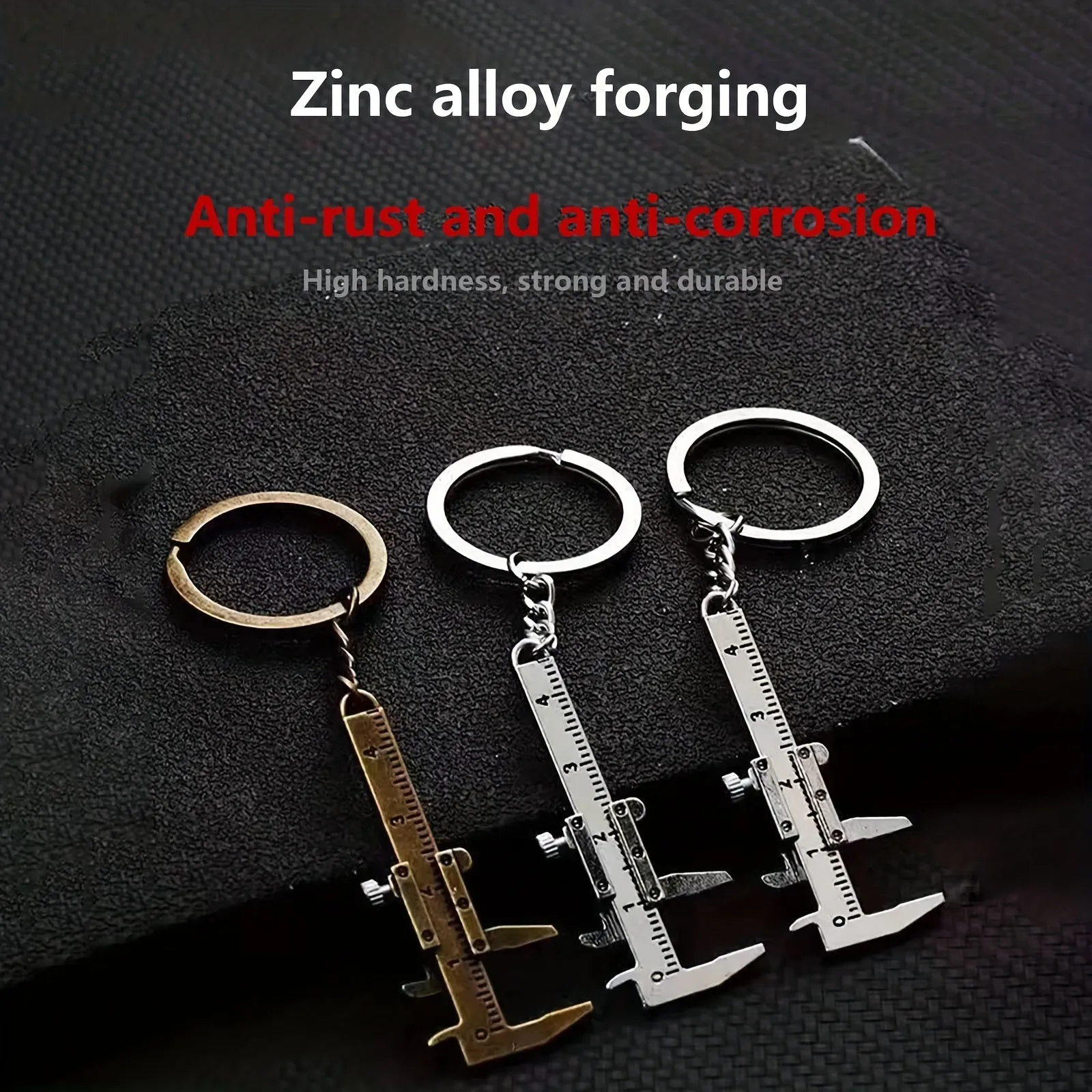 Silvery Mini Vernier Caliper Keychain Portable 040mm Measuring Tool