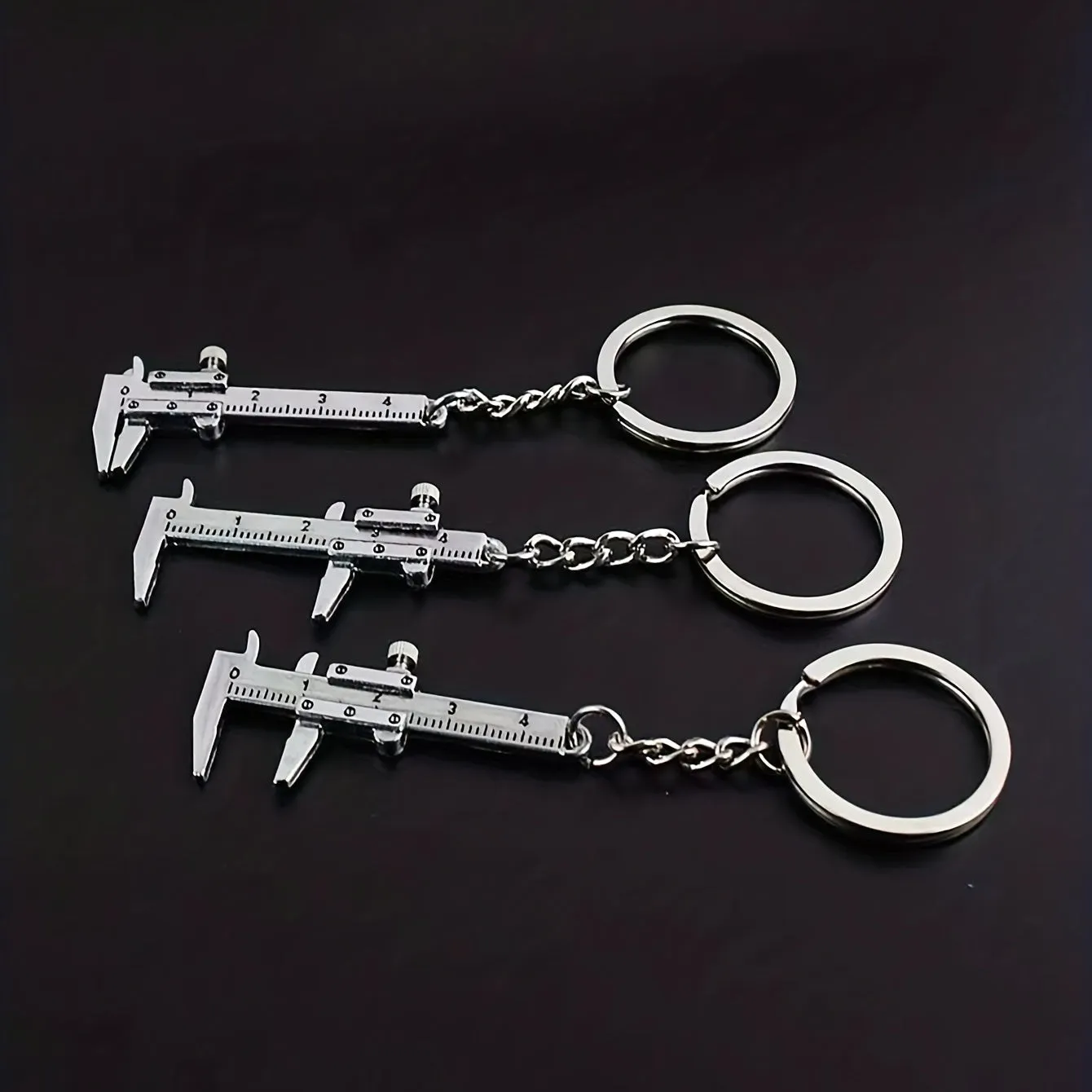 Silvery Mini Vernier Caliper Keychain Portable 040mm Measuring Tool