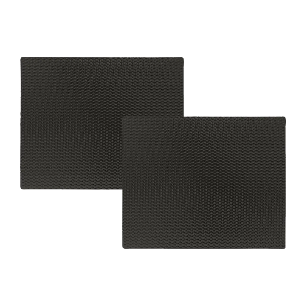 SM1417BLX25136 6-Piece Set: 2-Pack 14 x 17-Inch Black Matte Counter Mat and 4-Pack Garden Harvest Burner Covers