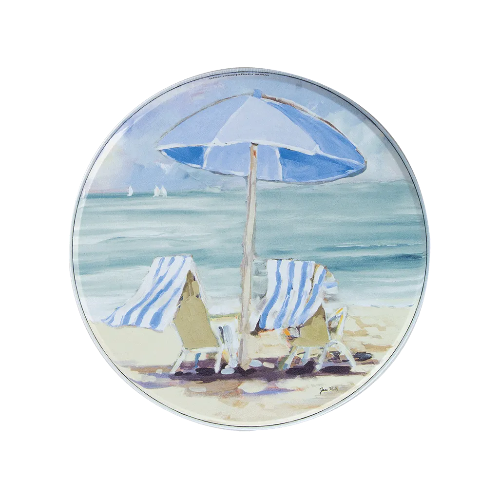 SM1720BL5138 5 Piece Set: 17 x 20-Inch Black Matte Counter Mat and 4-Pack Seaside Retreat Burner Covers
